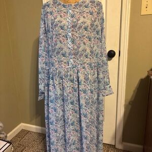 Simply Southern Blue and Pink Patterned Dress large NWT